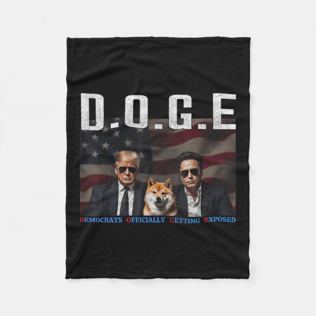 Funny D.o.g.e Doge Democrats Officially Getting Fleece Blanket (Front)