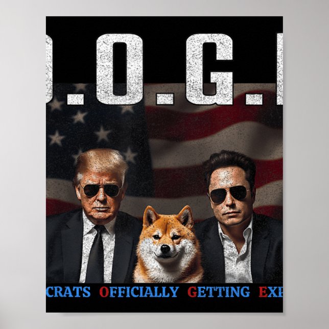 Funny D.o.g.e Doge Democrats Officially Getting Poster (Front)