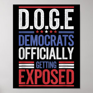 Funny D.o.g.e Doge Government Efficiency Usa Flag  Poster