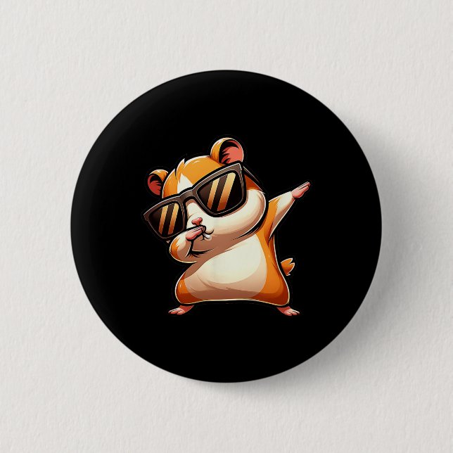 Funny Dab Animal Dancing Dabbing Hamster Meme  6 Cm Round Badge (Front)