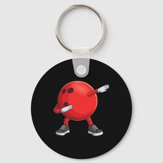 Funny Dab Bowling Ll Bowler Bowling Player Kids Bo Key Ring (Front)