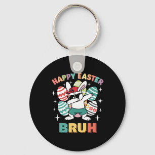 Funny Dab Bunny Happy Easter Bruh For Boys Kid Fun Key Ring