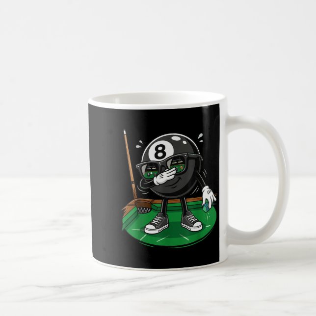 Funny dabbing 8 ball pool player billiards team  coffee mug (Right)
