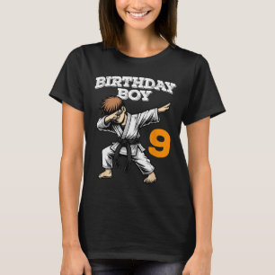 Funny Dabbing 9th Birthday Boy Karate 9 Year Old B T-Shirt