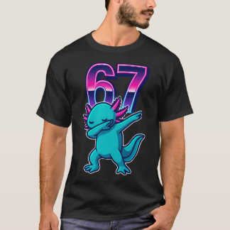 Funny Dabbing Axolotl 67 Meme Retro 80S Girls T-Shirt