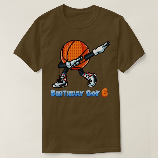Funny Dabbing Basketball Ball 6th Birthday Boy 6 Y T-Shirt (Design Front)