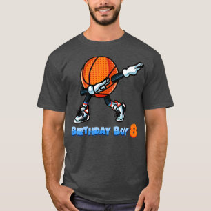 Funny Dabbing Basketball Ball 8th Birthday Boy 8 Y T-Shirt