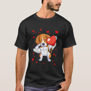 Funny Dabbing Beagle Dog Heart Valentine's Day Gif T-Shirt
