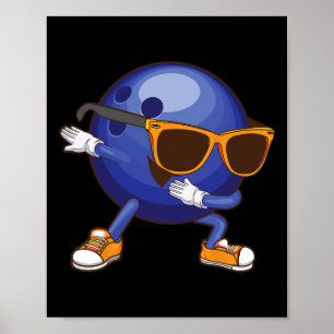 Funny Dabbing Bowling Gift For Bowler Dancer Kids Poster