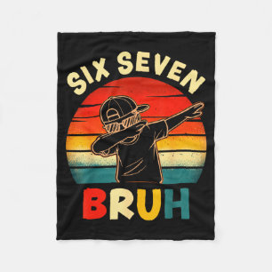 Funny Dabbing Boy Six Seven Bruh 67 Meme 6 7 Slang Fleece Blanket