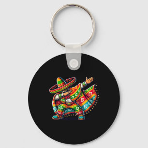 Funny Dabbing Boys Mexican Poncho Cinco De Mayo  Key Ring