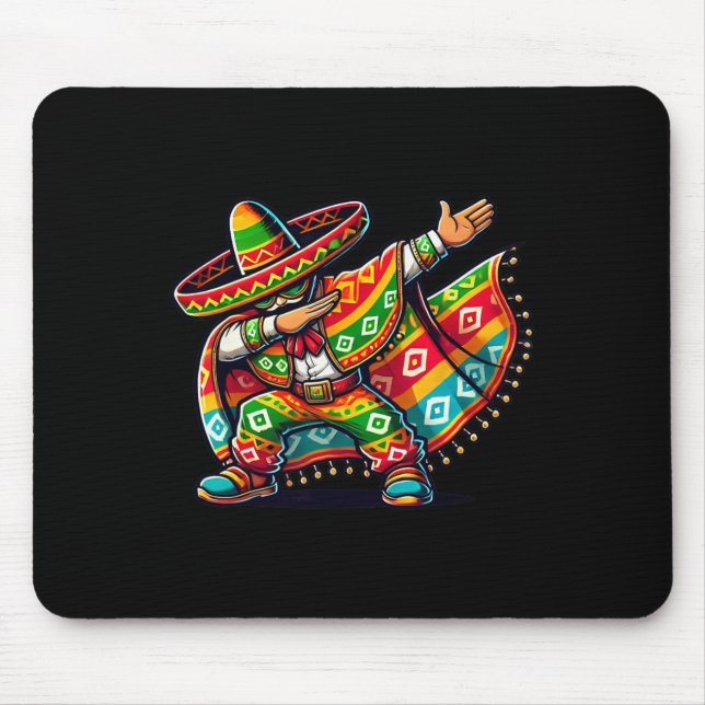 Funny Dabbing Boys Mexican Poncho Cinco De Mayo  Mouse Pad (Front)