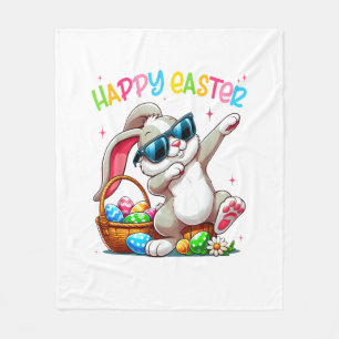 Funny Dabbing Bunny Easter Happy Easter for Boys G Fleece Blanket