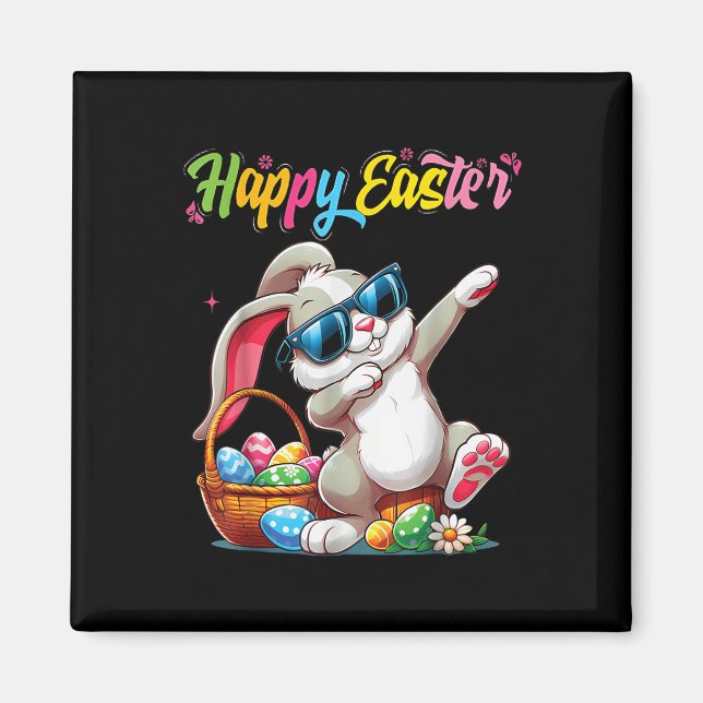 Funny Dabbing Bunny Easter Happy Easter For Boys G Magnet (Front)