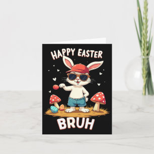 Funny Dabbing Bunny Happy Easter Bruh Card