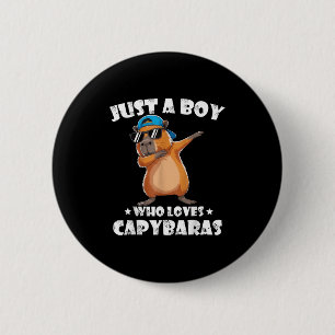 Funny Dabbing Capybara Wearing Hat Animal Lover Ki 6 Cm Round Badge