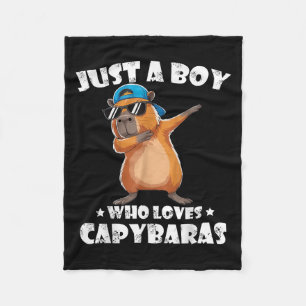 Funny Dabbing Capybara Wearing Hat Animal Lover Ki Fleece Blanket