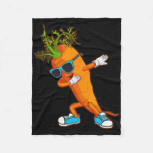 Funny Dabbing Carrot Gift Cute Vegetable Lover Men Fleece Blanket