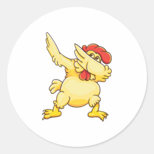 Funny Dabbing Chicken Lover  Cool Dab Party Classic Round Sticker