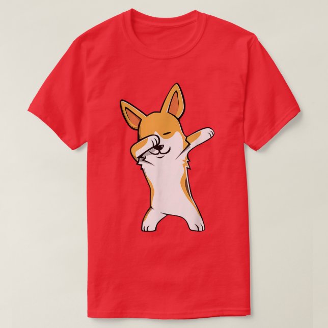 Funny Dabbing Corgi dog Dab Dance T-Shirt (Design Front)