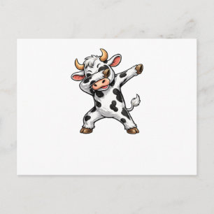 Funny Dabbing Cow Cute Dabbing Cow Farm Animal Postcard