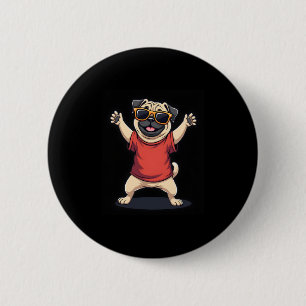 Funny Dabbing Dab Pug Dog Pets Dance Animal Puppy 6 Cm Round Badge
