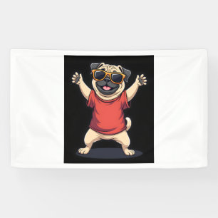 Funny Dabbing Dab Pug Dog Pets Dance Animal Puppy Banner