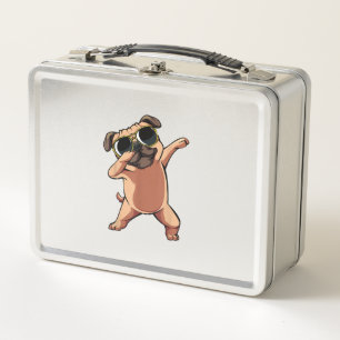 Funny Dabbing Dab Pug Dog Pets Dance Animal Puppy Metal Lunch Box