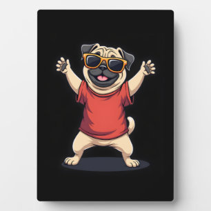 Funny Dabbing Dab Pug Dog Pets Dance Animal Puppy Plaque