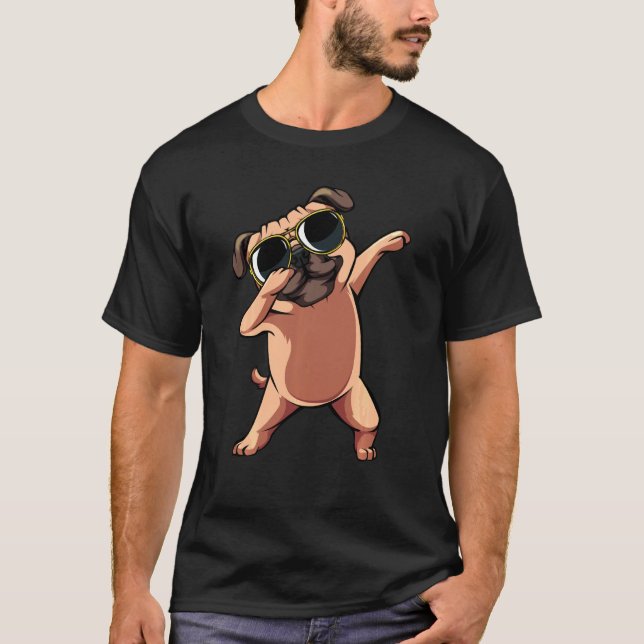 Funny Dabbing Dab Pug Dog Pets Dance Animal Puppy  T-Shirt (Front)