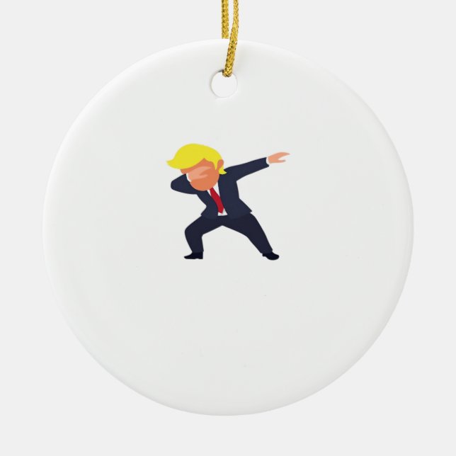 Funny Dabbing Design Classic Ceramic Tree Decoration (Front)