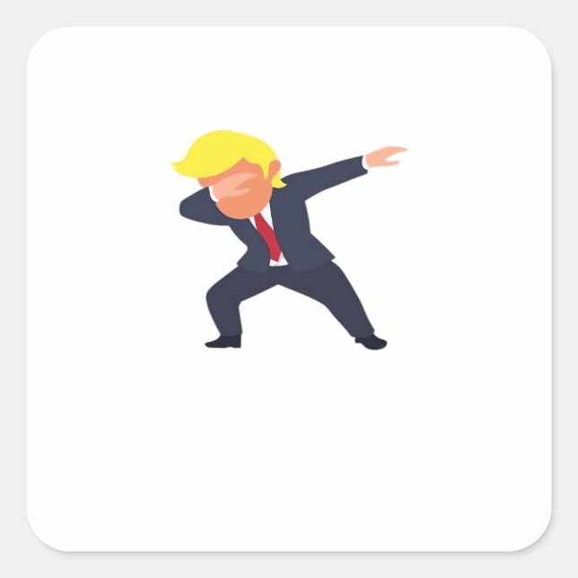 Funny Dabbing Design Classic Square Sticker (Front)