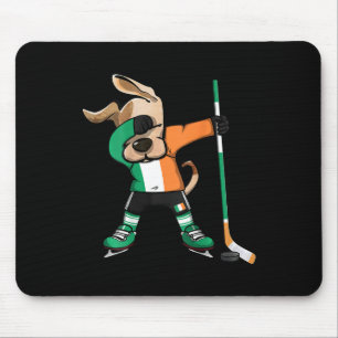 Funny Dabbing Dog Ireland Ice Hockey Fans Jersey D Mouse Pad