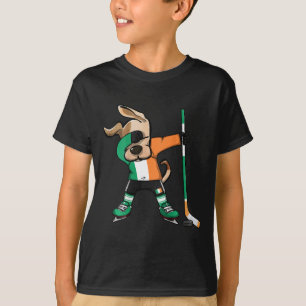 Funny Dabbing Dog Ireland Ice Hockey Fans Jersey D T-Shirt