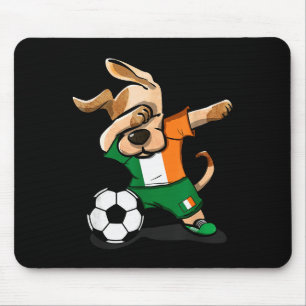 Funny Dabbing Dog Ireland Soccer Jersey Funny Iris Mouse Pad