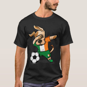 Funny Dabbing Dog Ireland Soccer Jersey Funny Iris T-Shirt