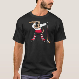 Funny Dabbing Dog Poland Ice Hockey Fans Jersey Da T-Shirt
