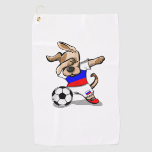 Funny Dabbing Dog Russia Soccer Jersey Russian Foo Golf Towel