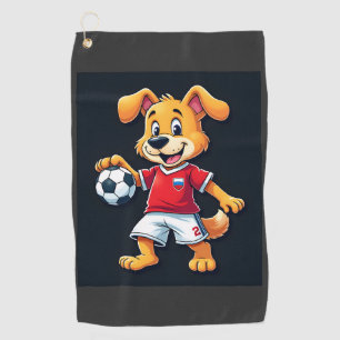Funny Dabbing Dog Russia Soccer Jersey Russian Foo Golf Towel