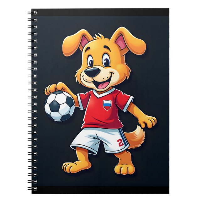Funny Dabbing Dog Russia Soccer Jersey Russian Foo Notebook (Front)
