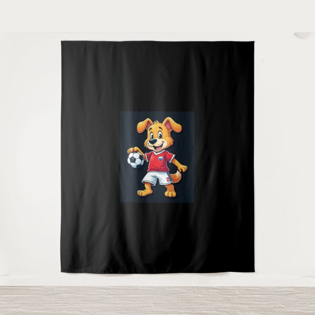 Funny Dabbing Dog Russia Soccer Jersey Russian Foo Tapestry (Front)