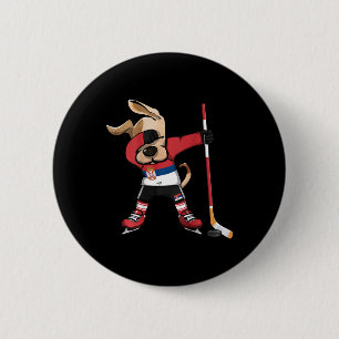 Funny Dabbing Dog Serbia Ice Hockey Fans Jersey Da 6 Cm Round Badge