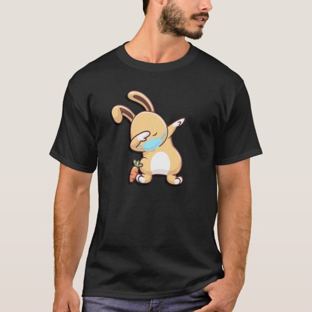 Funny Dabbing Easter Bunny Easter 2021 T-Shirt (Front)