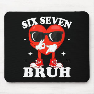 Funny Dabbing Heart Bruh 67 Meme Valentine's Day  Mouse Pad