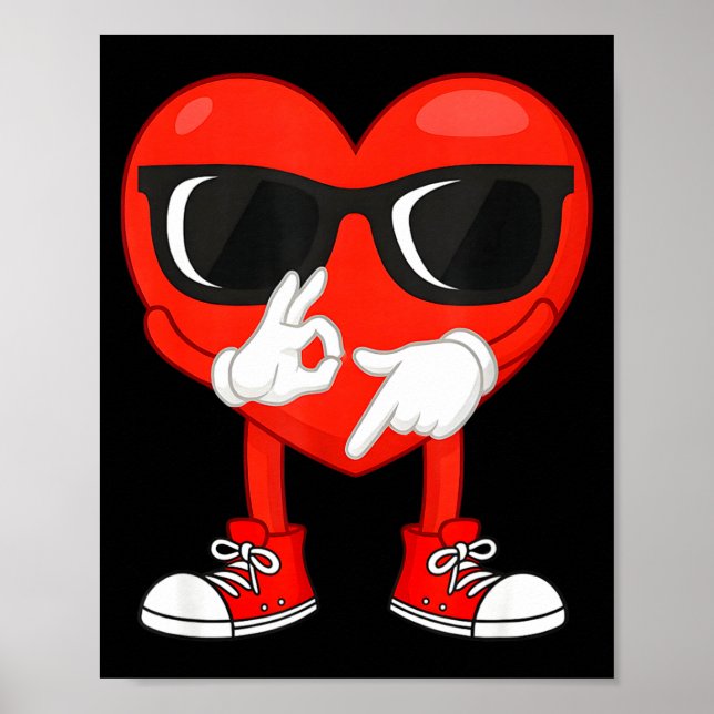 Funny Dabbing Heart Valentines Day 67 Six Seven Lo Poster (Front)