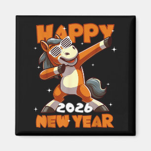 Funny Dabbing Horse Happy Lunar New Year 2026 Year Magnet