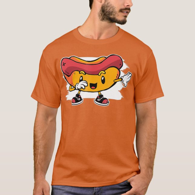 Funny Dabbing Hotdog T-Shirt (Front)