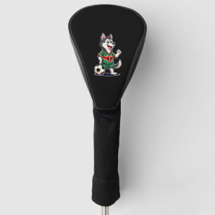 Funny Dabbing Husky Dog Kenya Football - Kenyan Fl Golf Head Cover