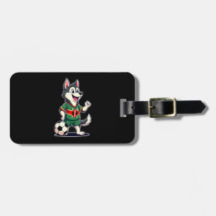 Funny Dabbing Husky Dog Kenya Football - Kenyan Fl Luggage Tag