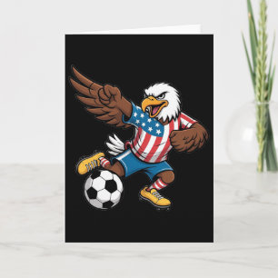 Funny Dabbing Ld Eagle Usa Soccer - Usa Flag Socce Card